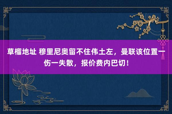 草榴地址 穆里尼奥留不住伟土左，曼联该位置一伤一失散，报价费内巴切！