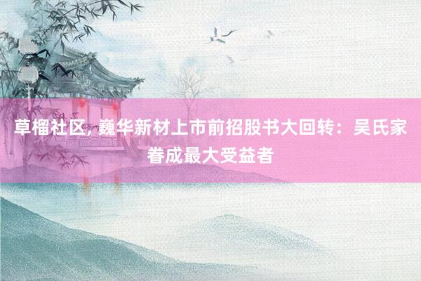 草榴社区, 巍华新材上市前招股书大回转：吴氏家眷成最大受益者