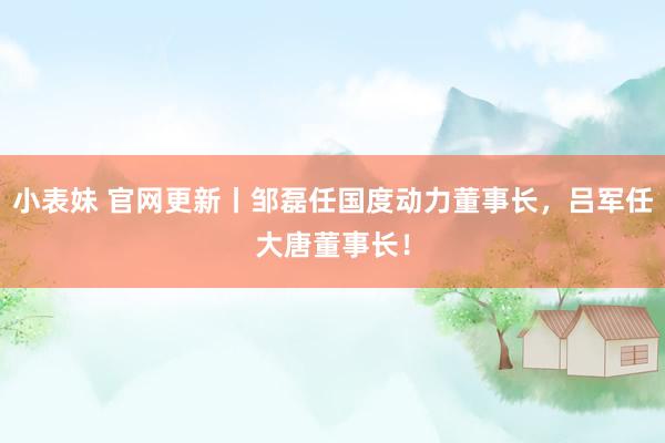 小表妹 官网更新丨邹磊任国度动力董事长，吕军任大唐董事长！
