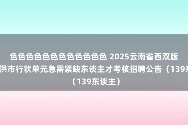 色色色色色色色色色色色色 2025云南省西双版纳州景洪市行状单元急需紧缺东谈主才考核招聘公告（139东谈主）