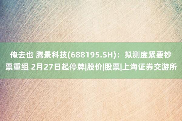 俺去也 腾景科技(688195.SH)：拟测度紧要钞票重组 2月27日起停牌|股价|股票|上海证券交游所