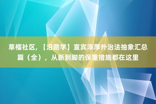 草榴社区， 【沿路学】宣宾淳厚外治法抽象汇总篇（全），从新到脚的保重措施都在这里